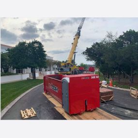 construction dumpster with portable toilet in Orlando