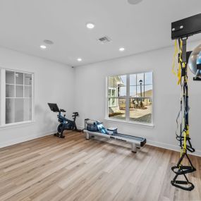 Yoga room with equipment