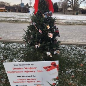 Stop and visit the Downtown Tinley Train Station on Oak Park Ave. To check out the Denise Wegner Insurance Agency Christmas tree that Denise sponsored through Tinley Park Chamber.