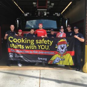 * Fire Prevention Week October 8-14*
We enjoyed working with our Local Tinley Park Fire Department to prepare for their open house on October 7th from 9 am-noon. Jake had a great time meeting our local Fire Department as well. Thank you, State Farm, for donating the fire prevention Kits. #TinleyParkFireDepartment.