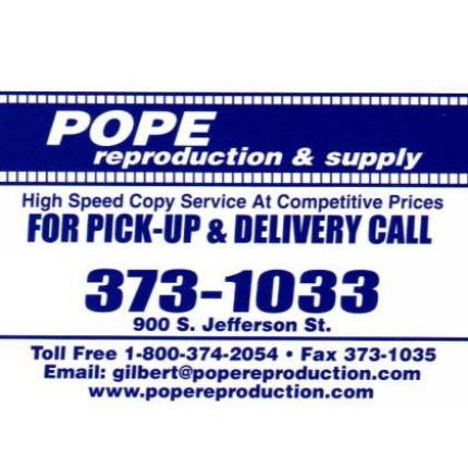 Logo fra Pope Reproduction & Supply