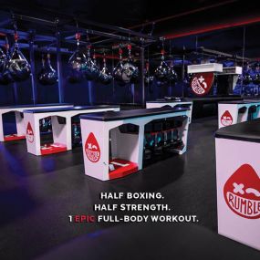 Welcome to Rumble! Each workout delivers boxing-inspired circuits, HIIT training, and strength training. Opening soon in Central Park Denver.