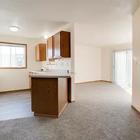 Living Room and Kitchen at Dock 9 Apartments, North Dakota