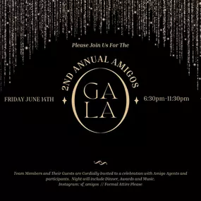 Excited to announce our date for the official AMIGOS Gala. This is a night where a group of Agents come together to honor our Team Members for their hard word and dedication to our customers. Looking forward to see who the Winners of the night will be!