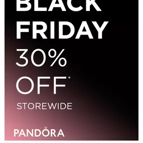 Hey everyone!
????✨ Our Pandora Jewelry Black Friday Promotion is here, and you won’t want to miss it! Now through December 3rd, enjoy 30% OFF Pandora! (Some exclusions apply, see store for details). ???? Hurry in to Belle Jewelers for the best selection before it's gone! ⏳

Perfect time to grab those holiday gifts or treat yourself to something special. ???????? See you soon! ✨