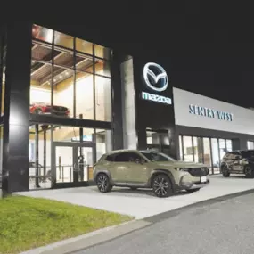 Sentry West Mazda Dealership at Night