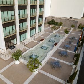 Aerial view of the the fountain terrace at the Westgate Hotel.