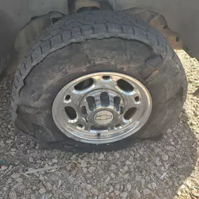 As it warms up it's a good idea to make sure and check your tires. Make sure the tread is good and the air pressure correct, otherwise you wind up like me, sitting on the side of the freeway waiting for a tow truck.