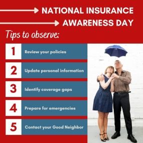 It’s National Insurance Awareness Day! Take this opportunity to review your policies, update your personal information, identify any coverage gaps, and prepare for emergencies.