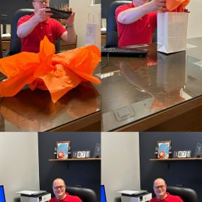 Celebrated David’s FOUR YEAR ANNIVERSARY of putting up with Marla.
But on a serious note, work would be much less fun without him! He has been there to give us a good laugh, to encourage us, and to help our clients better protect themselves! Happy anniversary David! Here’s to many more years!