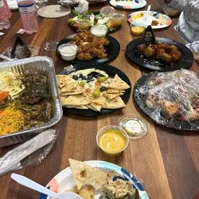 Talk about a good neighbor, @caesarsmediterranean surprised us with a HUGE lunch spread this week for Christmas. We can’t thank you enough, it was all DELICIOUS!