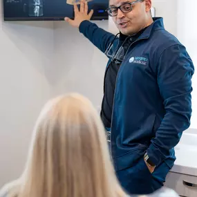 Dr. Gabr and patient at Modern Dentistry of New England