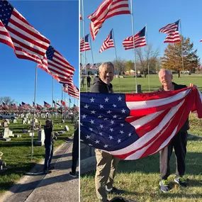 Agent Todd Glover recently had the honor of volunteering alongside his father, Ed Glover, in preparation for Veterans Day. They raised flags as a part of the Avenue of Flags Program in Centralia, Missouri’s city cemetery. All of us at TGIFS thank each and every veteran for their service, sacrifice, and dedication to our country.