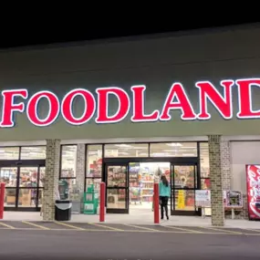 Elgin Foodland Storefront at night