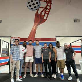 Missing a couple from the picture but we finished out June with a fun night of pizza and whirlyball! Thank you Brady! #statefarm #youragentbradypaxman #workfamily