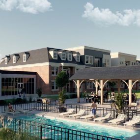 Outside View of Courtyard and Pool at Station 280