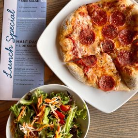 $10 Lunch Special: 1/2 pizza, 1/2 salad