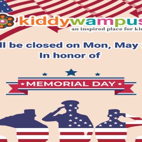 In honor of Memorial Day, kiddywampus will be closed on Monday, May 27, 2024. ????????

We take this day to remember and honor the brave men and women who have made the ultimate sacrifice for our country. ????

We will resume normal hours on Tuesday, May 28, 2024. Thank you for your understanding and have a safe and meaningful Memorial Day. ❤️