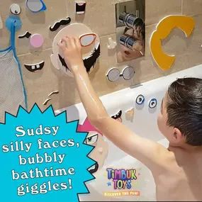 Turn the tub into a place where laughter bubbles up and imaginations overflow! ????????

Kids make a splash ???? with emotional learning and creativity ???? as they mix and match the reusable thick foam pieces to make silly faces ???? on the side of the tub or floating in the water ????.