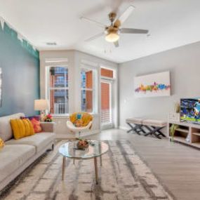 Living Room with Ceiling Fan