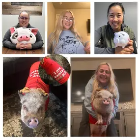 We are really bringing out the FARM in State Farm today! Meet Ari - Kats 5 year old indoor ''mini'' Pig.