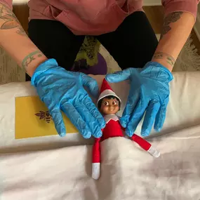 Elfie getting a massage!