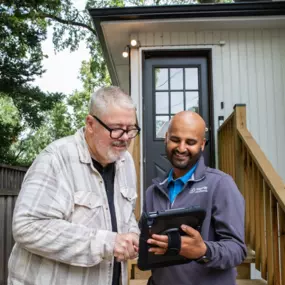 Certified Locksmith Helping Lockout Customer