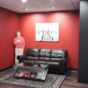 Make yourself comfortable in our waiting room area!