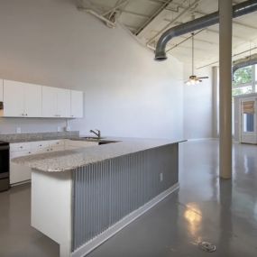 open-concept loft with natural lighting