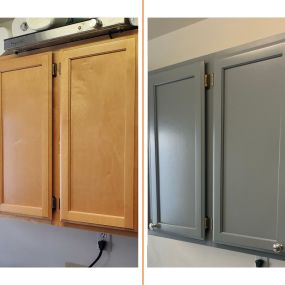 cabinet painting before and after