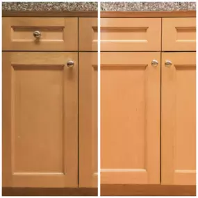 before and after cabinet refinishing