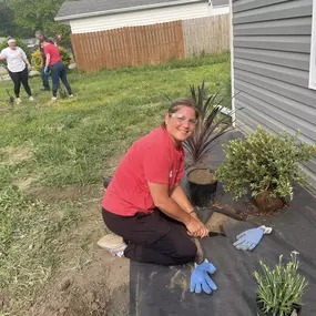 We worked hard on State Farm Founders Day and loved it!! Thank you, Habitat for Humanity, for having us out!!