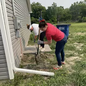 We worked hard on State Farm Founders Day and loved it!! Thank you, Habitat for Humanity, for having us out!!