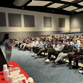 Jake was out at the Anthony Wayne High School teaching seniors the basics of car insurance.