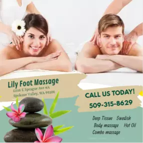 A couple's massage is just like any other massage service, 
but you and your partner receive the massage at the same time, 
on separate tables, and by two different massage therapists. 
The massage is generally offered in a private room on side-by-side massage tables.