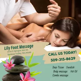 Massage techniques are commonly applied with hands, fingers, 
elbows, knees, forearms, feet, or a device. 
The purpose of massage is generally for the treatment of 
body stress or pain.