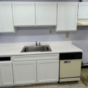 Newly Painted White Cabinets