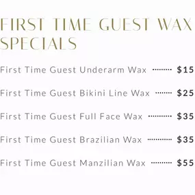 First Time Client Wax Specials