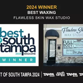 Winner of South Tampa's Best Waxing for 2024 Award