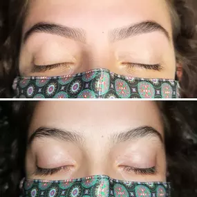 Eyebrow Wax and Shaping, before and after