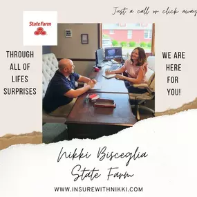 Come by and see us at Nikki Bisceglia State Farm. We are happy to go over all of your options for insurance and even financial planning.