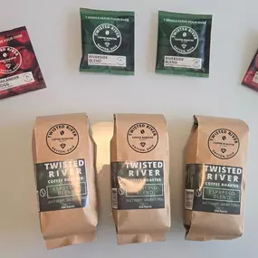 We got our office delivery of the best coffee on today. Twisted River Coffee Roaster is locally owned and operated, use specialty grade coffees and even have organic options! You can find them in stores near you.