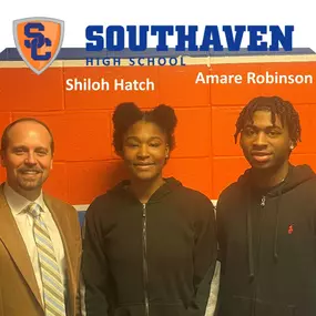 FEATURED STUDENT SPOTLIGHT:
Please help me congratulate our featured students from Southaven High School for January.  I had lunch with them (thanks Chick-fil-A Southaven and had a chance to get to know their accomplishments and future plans.  
Shiloh Hatch is a graduating senior at SHS and a member of the women's basketball team, powerlifting team, and track and field team, where she throws shot put). She plans to attend Itawamba Community College and hopes to play basketball at the next level.