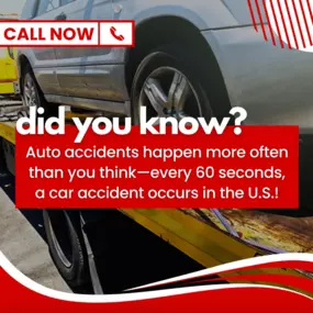 Did you know? Auto accidents happen more often than you think! Make sure you and your vehicle are fully covered with the right auto insurance. Call now!