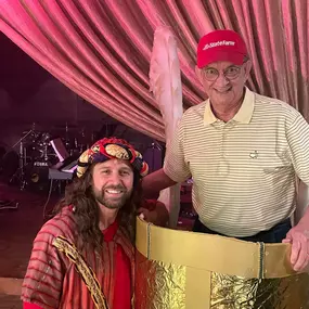 Big thanks to my colleague and friend Barry Bouchillon-State Farm Agent for sponsoring Sunday’s performance of DeSoto Family Theatre’s “Joseph and the Amazing Technicolor Dreamcoat” at The Gin at Nesbit. We even got his photo in the chariot he insured!