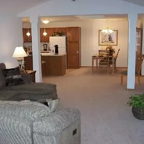 Living Room With Kitchen View at Silver Oaks Townhomes, Minnesota, 55377