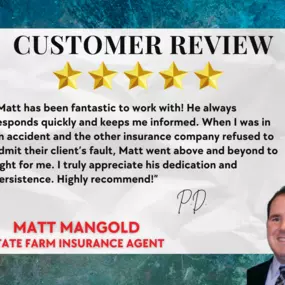 We love customer reviews! Call us for a free car or home insurance quote!