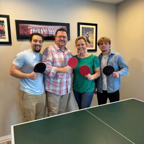 Celebrating Easter with two of our favorite team members. Who do you think won the Easter ping pong challenge today?