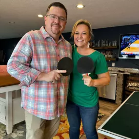 Celebrating Easter with two of our favorite team members. Who do you think won the Easter ping pong challenge today?