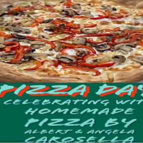 National Pizza Day- Angela and her husband celebrated by making homemade pizza and it looks delicious!
Support your local pizza business by celebrating today also!